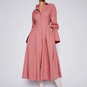 Scanlan Theodore Long Sleeve Cotton Cocoon Midi Dress – Dusty Rose, US 4
